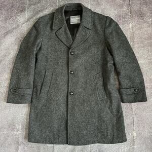 Men's Vintage 90's Oakton Limited Heather Gray Wool Blend Peacoat Jacket Sz 42